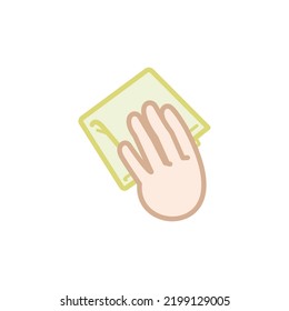 Clip art of hand holding a handkerchief