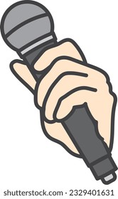 Clip art of hand holding a microphone