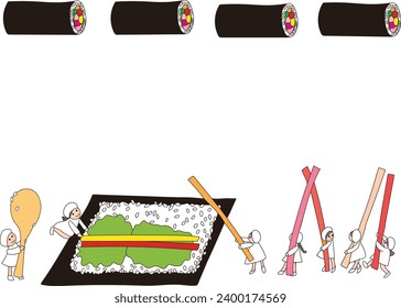 Clip art of hand rolled sushi