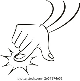 Clip arte de una mano golpeando vigorosamente