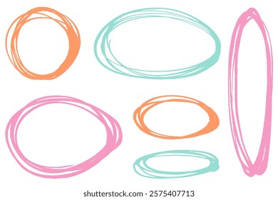 Clip art of hand-drawn circle frame