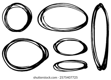 Clip art of hand-drawn circle frame