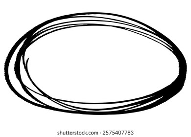 Clip art of hand-drawn circle frame