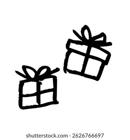 Clip art: hand-drawn illustration of a gift box