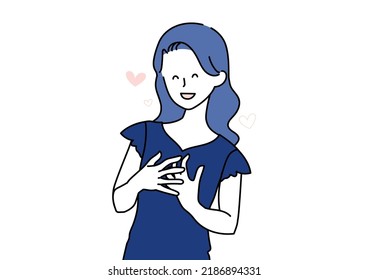 Clip art of happy woman