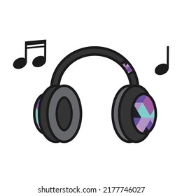 Clip art of headphones and music note