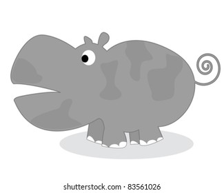 Clip art hippo, isolated object over white background