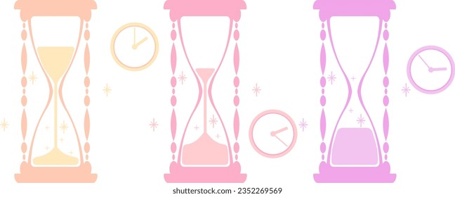 Clip art of hourglass and clock