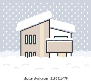 Clip Art Of House Buried By Heavy Snow