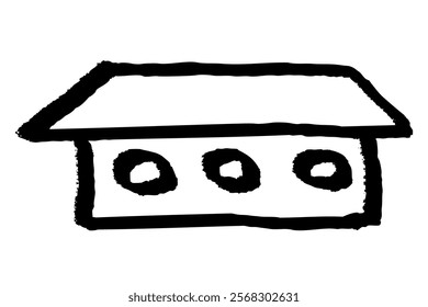 Clip art of house of touch of brush