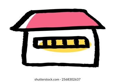 Clip art of house of touch of brush