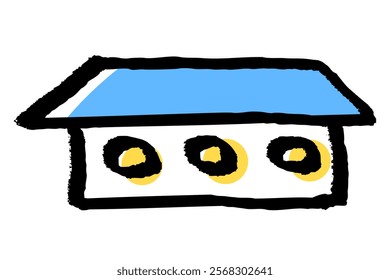 Clip art of house of touch of brush