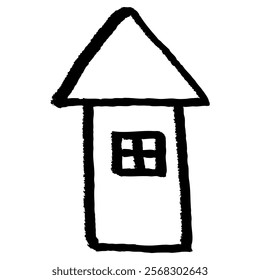 Clip art of house of touch of brush