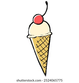 Clip art of ice cream with cherries on it