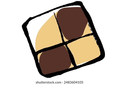 Clip art of icebox cookie of brush touch