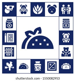clip art icon set. 17 filled clip art icons.  Simple modern icons about  - Pistol, Jam, Sheet, Taco, Vending machine, Teddy bear, Vane, Aloe vera, Exposure, Cooperation