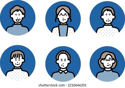 Icono de imágenes prediseñadas de personas mayores positivas.