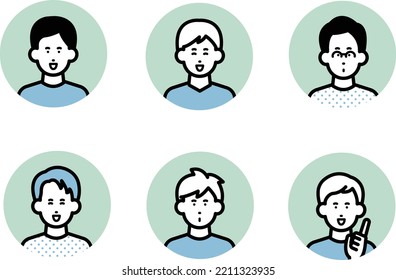 Clip art icons set of man.