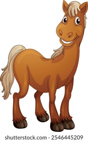 Clip Art Illustration Of Cute Horse Cartoon