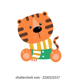 Clip art illustration of a cute kitten cartoon character for children.