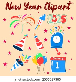 clip art illustration of new year