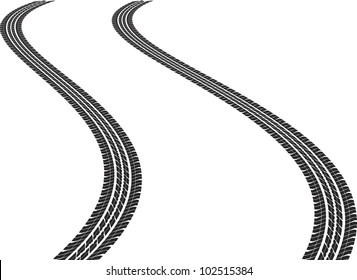 clip art illustration of tire tracks