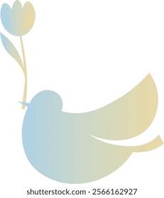 Clip art image of dove icon with beautiful watercolor pattern