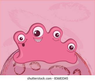 Clip art image of a pink monster