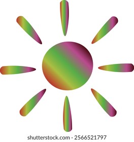 Clip art of the image of the sun symbol with beautiful gradation