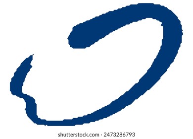 Clip art of indigo snoring circle with brush touch
