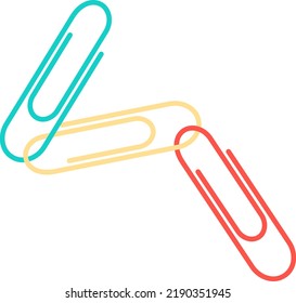 Clip Art Isolated Elements Set, Paper Clips Chain, Back to School, School Supplies, Office Supplies