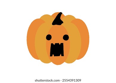 Clip art of jack-o-lantern with surprised face