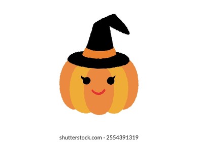 clip art of jack-o-lantern wearing a witch's hat