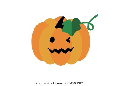 Clip art of jack-o-lantern with wink