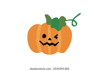 Clip art of jack-o-lantern with wink