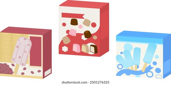 Clip art of Japanese boxed ice cream