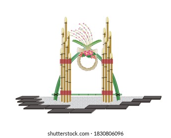 Clip art of Japanese New Year decoration.