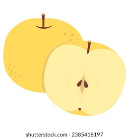 Clip art of Japanese pear Color without line
