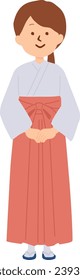 Clip art of Japanese shrine maiden