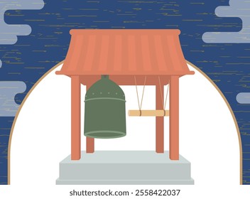 Clip art of Joya no Kane(Japanese New Year's Bell)