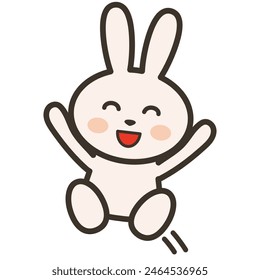 Clip art of jumping and joyful rabbit