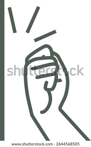 Clip art of knocking hand