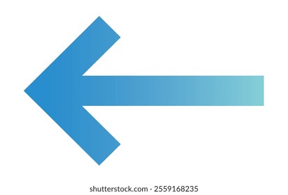 Clip art of left-pointing arrow in business blue gradient.