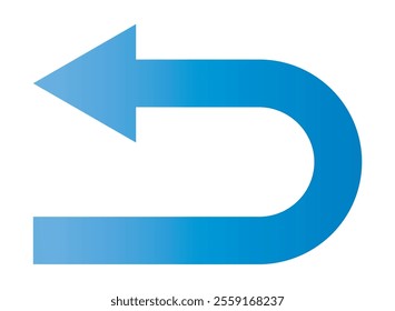 Clip art of left-pointing arrow in business blue gradient.