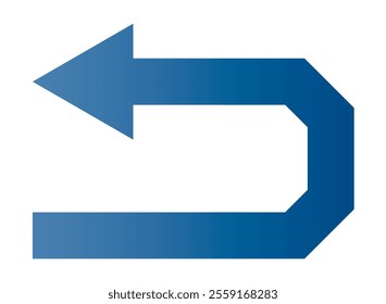 Clip art of left-pointing arrow in business blue gradient.