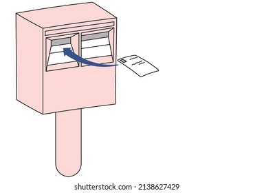 Clip art of letter to post box