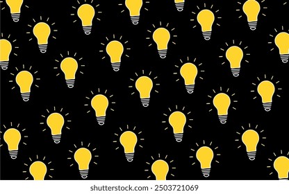 Clip art light bulb concept art ornament. Light bulb illustration pattern wallpaper, electricity and light.  Idea art. Blackout, lights off, lights on. The light bulb illuminates the cover.