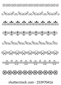 Clip art / line art collection of different decorative page dividers / border
