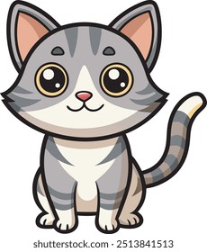 A Clip Art  Of Little Cat, Eps Vector File