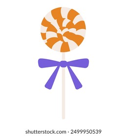 Clip art of lollipop, Halloween color candy